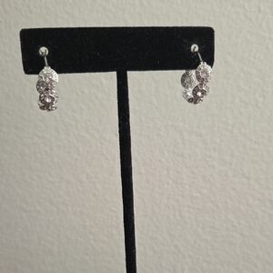 Swarovski Silver Crystal Twisted Hoop Earrings